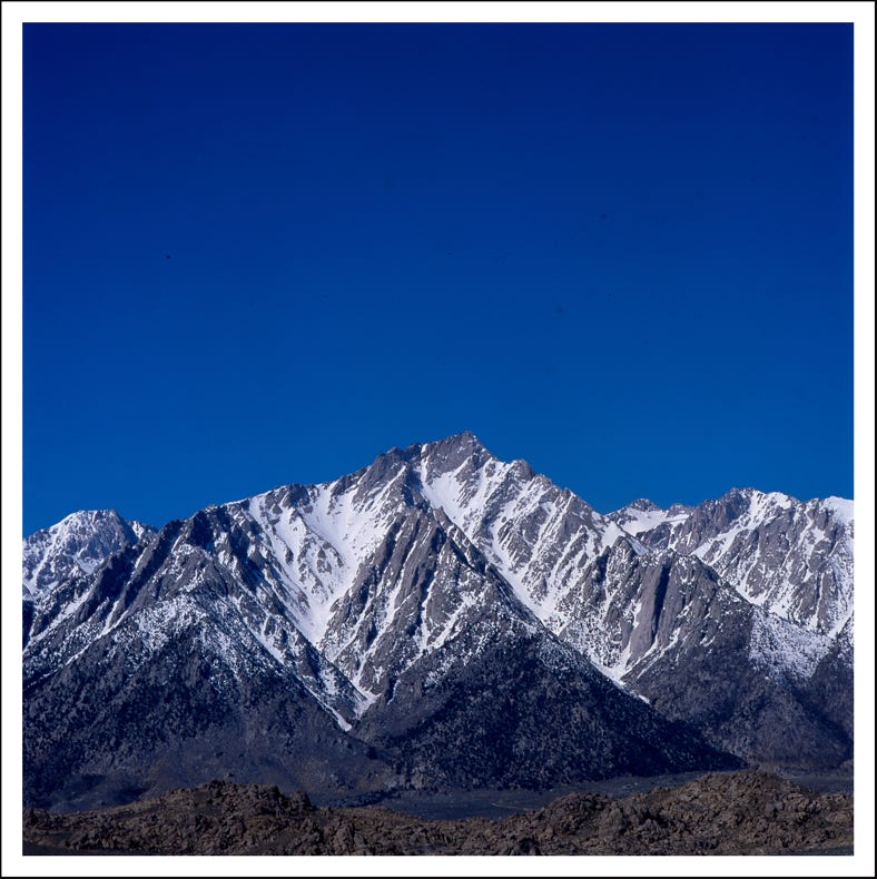 Mount Whitney mountain range from Alabama Hils